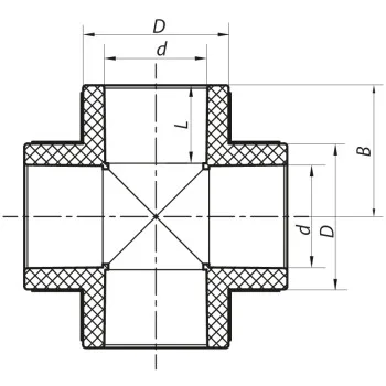 Крестовина 20 PPR Koer K0025.PRO (KP0031)
