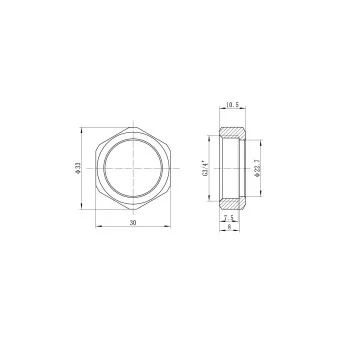 Перехідник під євроконус з накидною гайкою Koer KA.A08F-16E - 16(2.2mm) x 3/4