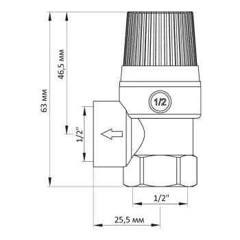 Запобіжний клапан 1.5BAR Koer KR.1260 (KR2679)
