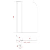 Шторки стеклянные на ванну распашные KOER SR BS03-95x140-TR-01 прозрачное стекло 6мм хром (KR5402)