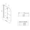 Шторки скляні на ванну розпашні KOER SR BS05-90x140-TR-01 прозоре скло EASY CLEAN 6мм хром (KR5372)