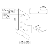 Шторки скляні на ванну розпашні KOER SR BS05-90x140-TR-01 прозоре скло EASY CLEAN 6мм хром (KR5372)