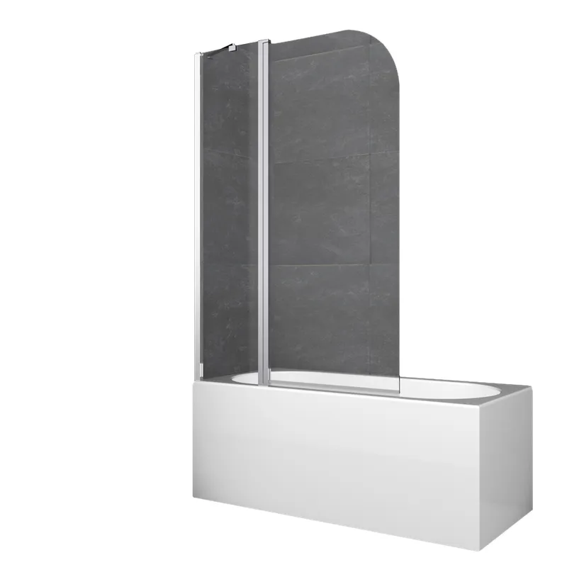 Шторки стеклянные на ванну распашные KOER SR BS03-95x140-TR-01 прозрачное стекло 6мм хром (KR5402)
