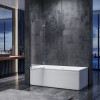 Шторки скляні на ванну розпашні KOER SR BS05-90x140-TR-01 прозоре скло EASY CLEAN 6мм хром (KR5372)