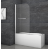 Шторки стеклянные на ванну распашные KOER SR BS02-80x140-TR-01 прозрачное стекло 6мм хром (KR5401)