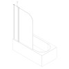 Шторки стеклянные на ванну распашные KOER SR BS03-95x140-TR-01 прозрачное стекло 6мм хром (KR5402)