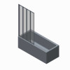 Шторки скляні на ванну складні KOER SR BS07-80x140-TR-01 прозоре скло 4мм хром (KR5948)