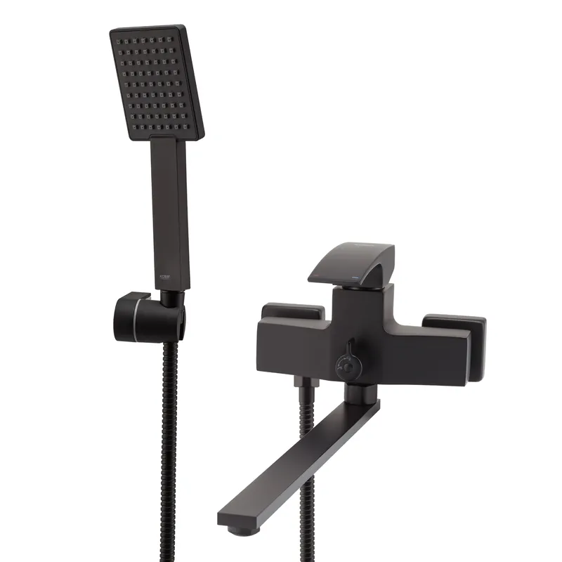 Смеситель для ванны с длинным изливом KOER KB-42007-05 (Цвет черный) (KR3457)