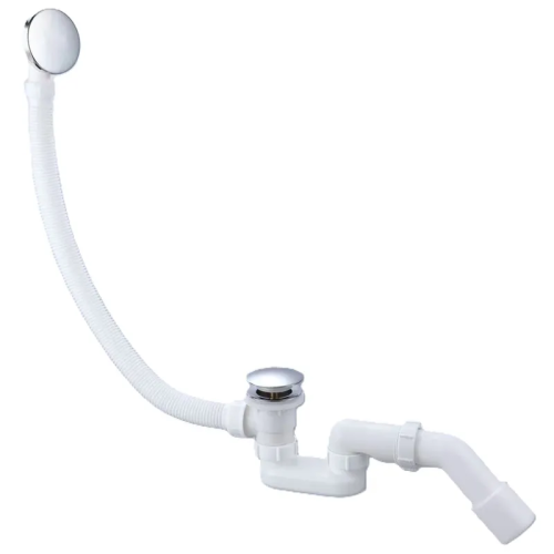 Сифон для ванни KOER BD-03-01 автоматичний (Click-Clack) з переливом, без ревізії (Колір хром) 1 1/2'' (KR5441)