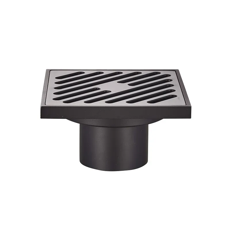 Душевой трап KOER FD10-100x100-180-BLACK 100x100мм, прямой отвод (Цвет черный) (KR3414)