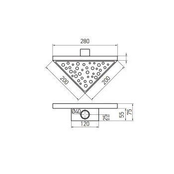 Душовий трап KOER FD20-T200 з нерж. сталі SUS304 200x200мм (KR3264)